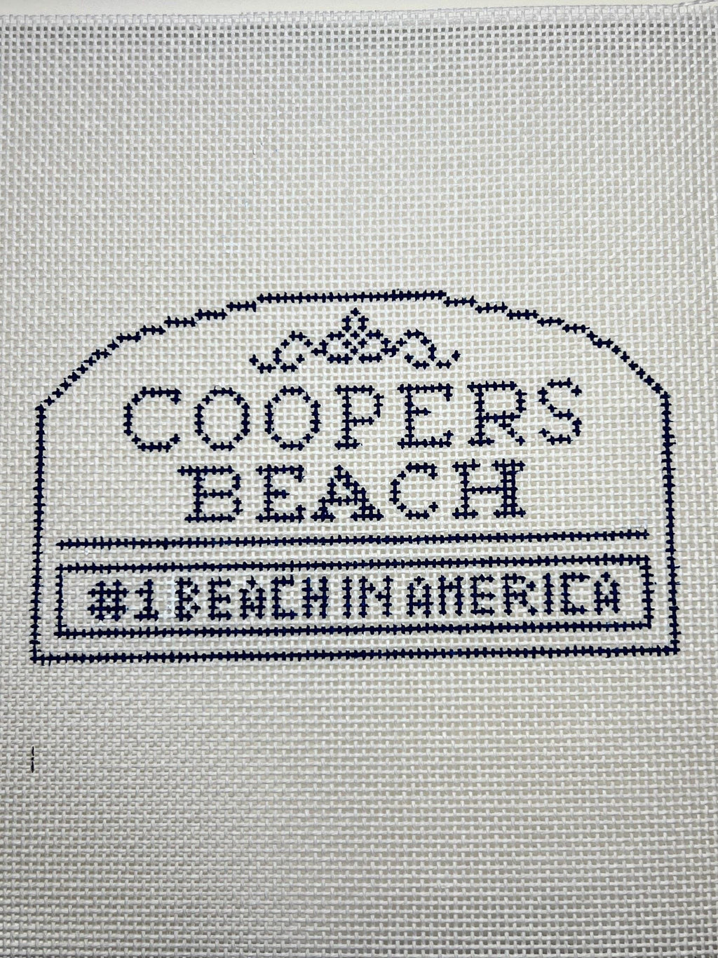Cooper’s Beach Southampton NY Sign Needlepoint Canvas