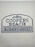 Cooper’s Beach Southampton NY Sign Needlepoint Canvas