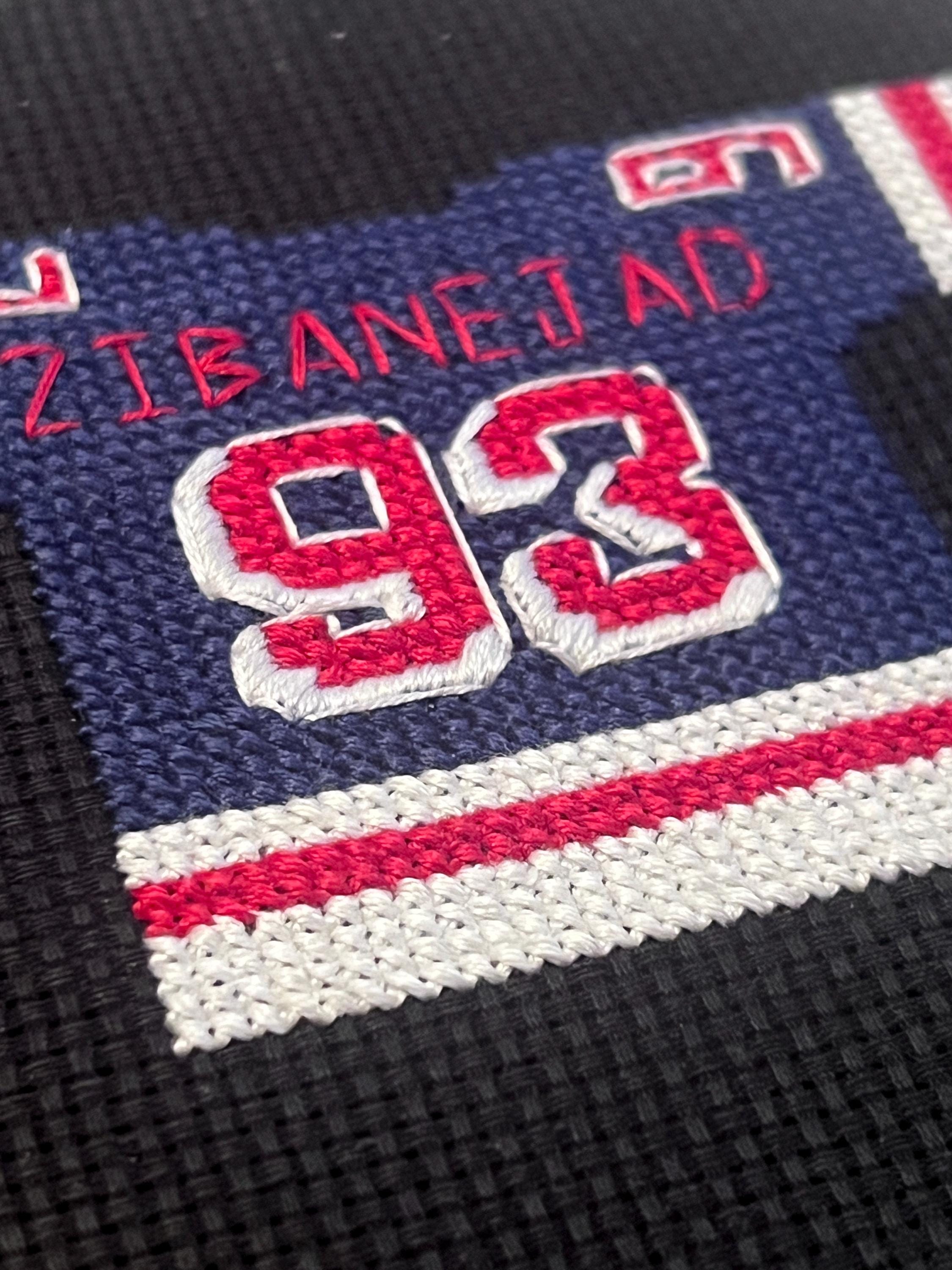 New York Rangers Inspired Hockey Jersey Finished Cross Stitch