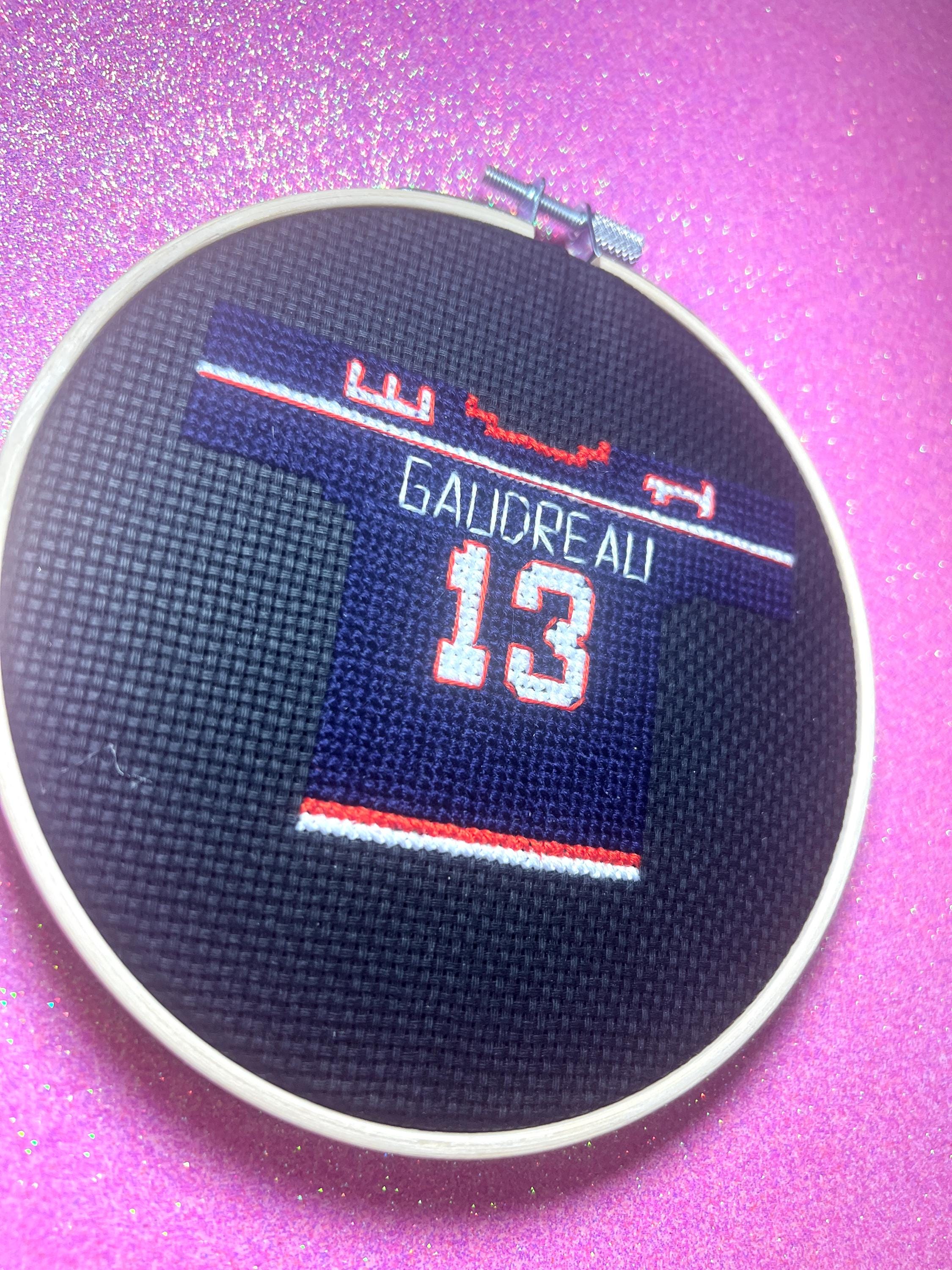 Johnny Gadreau Inspired Hockey Jersey Finished Cross Stitch