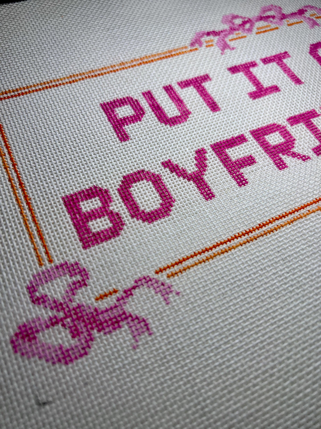 Put it on my boyfriends tab Needlepoint Canvas