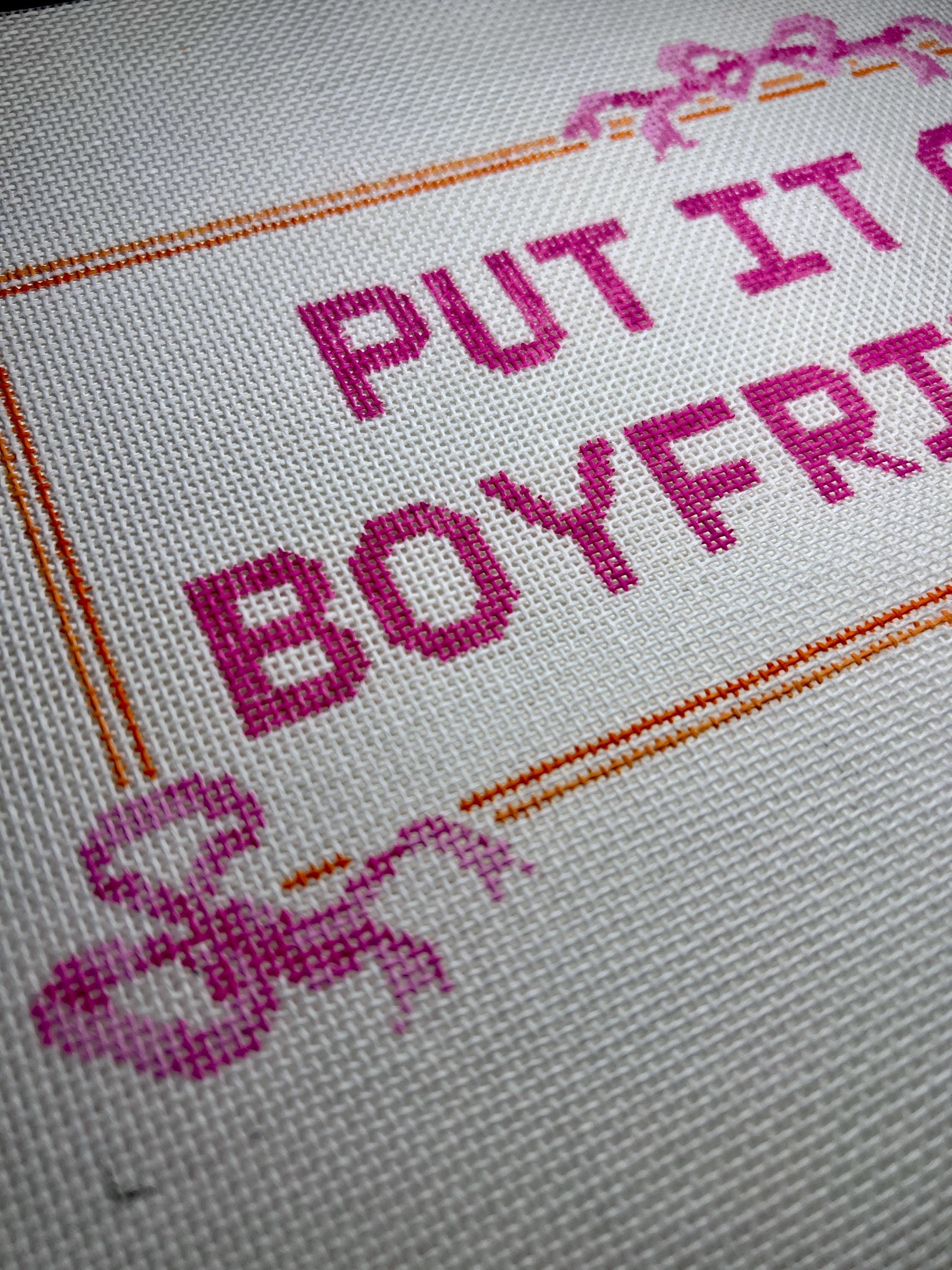 Put it on my boyfriends tab Needlepoint Canvas