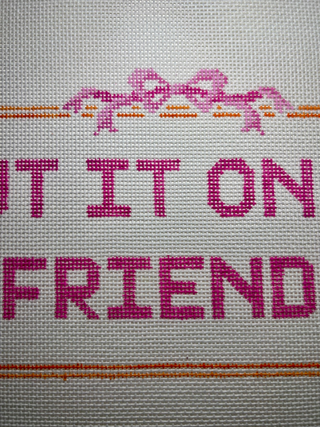 Put it on my boyfriends tab Needlepoint Canvas