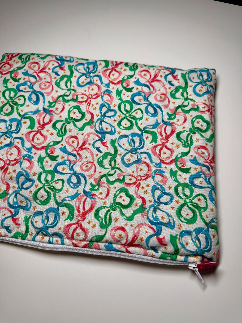 Bow Needlpoint/Crafting Zipper Project Bag 10” x 12”