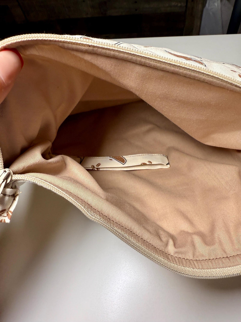 Espresso Martini Quilted Needlpoint/Crafting Zipper Project Bag 10” x 12”