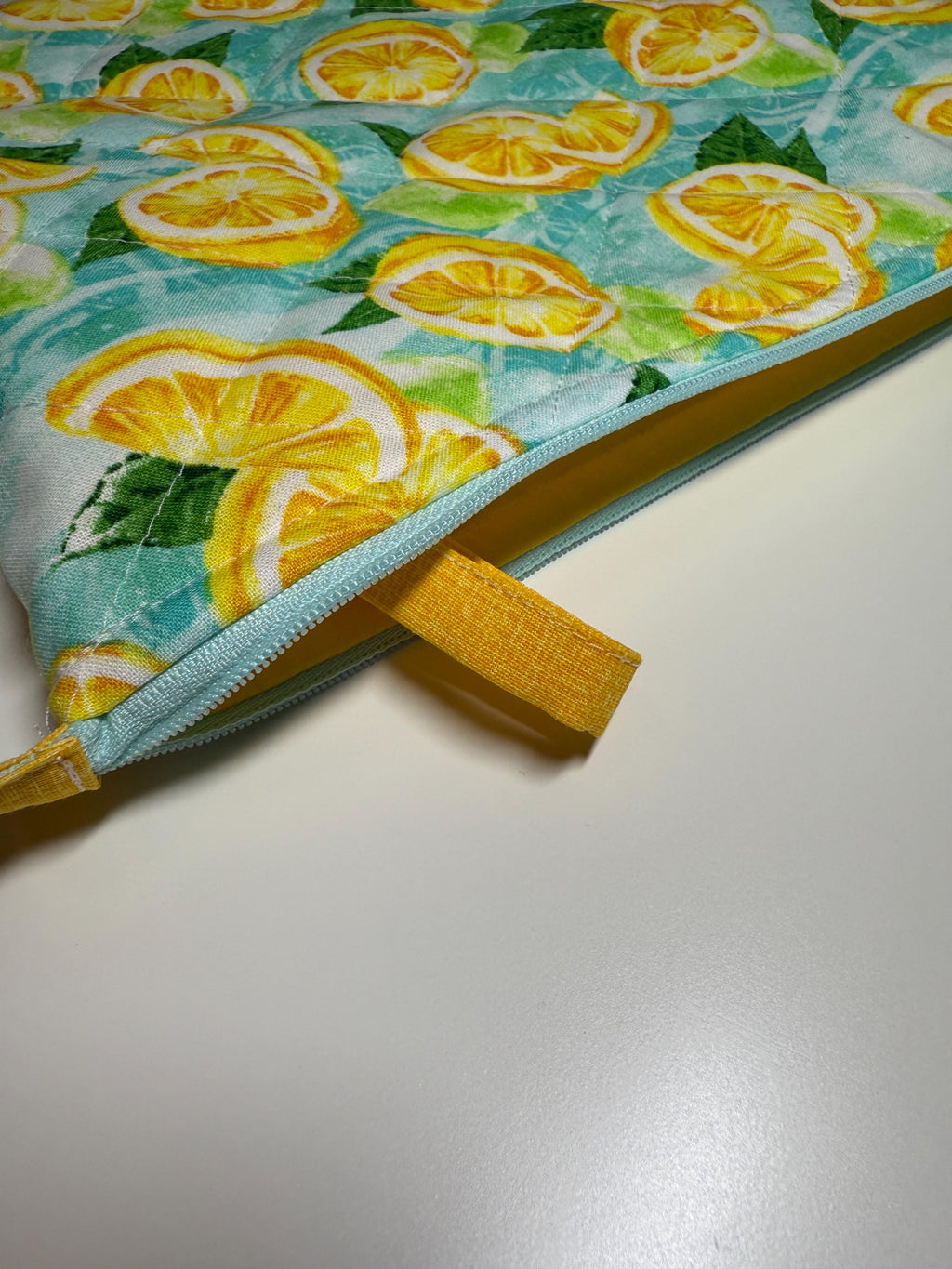 Lemon Quilted Needlpoint/Crafting Zipper Project Bag 10” x 12”