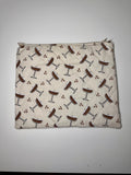 Espresso Martini Quilted Needlpoint/Crafting Zipper Project Bag 10” x 12”