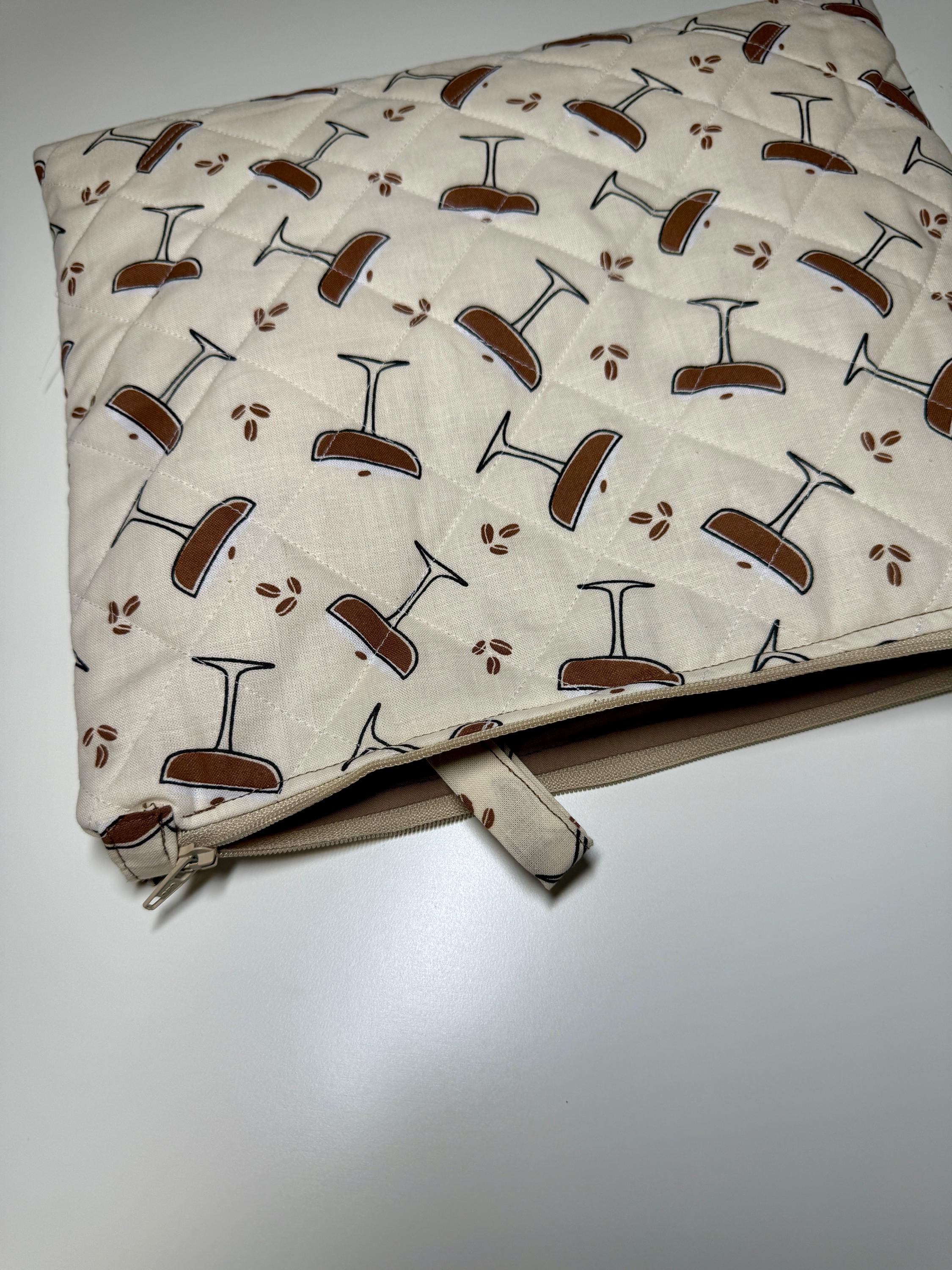 Espresso Martini Quilted Needlpoint/Crafting Zipper Project Bag 10” x 12”