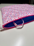 Heart Valentines Quilted Needlpoint/Crafting Zipper Project Bag 10” x 12” - Size Small