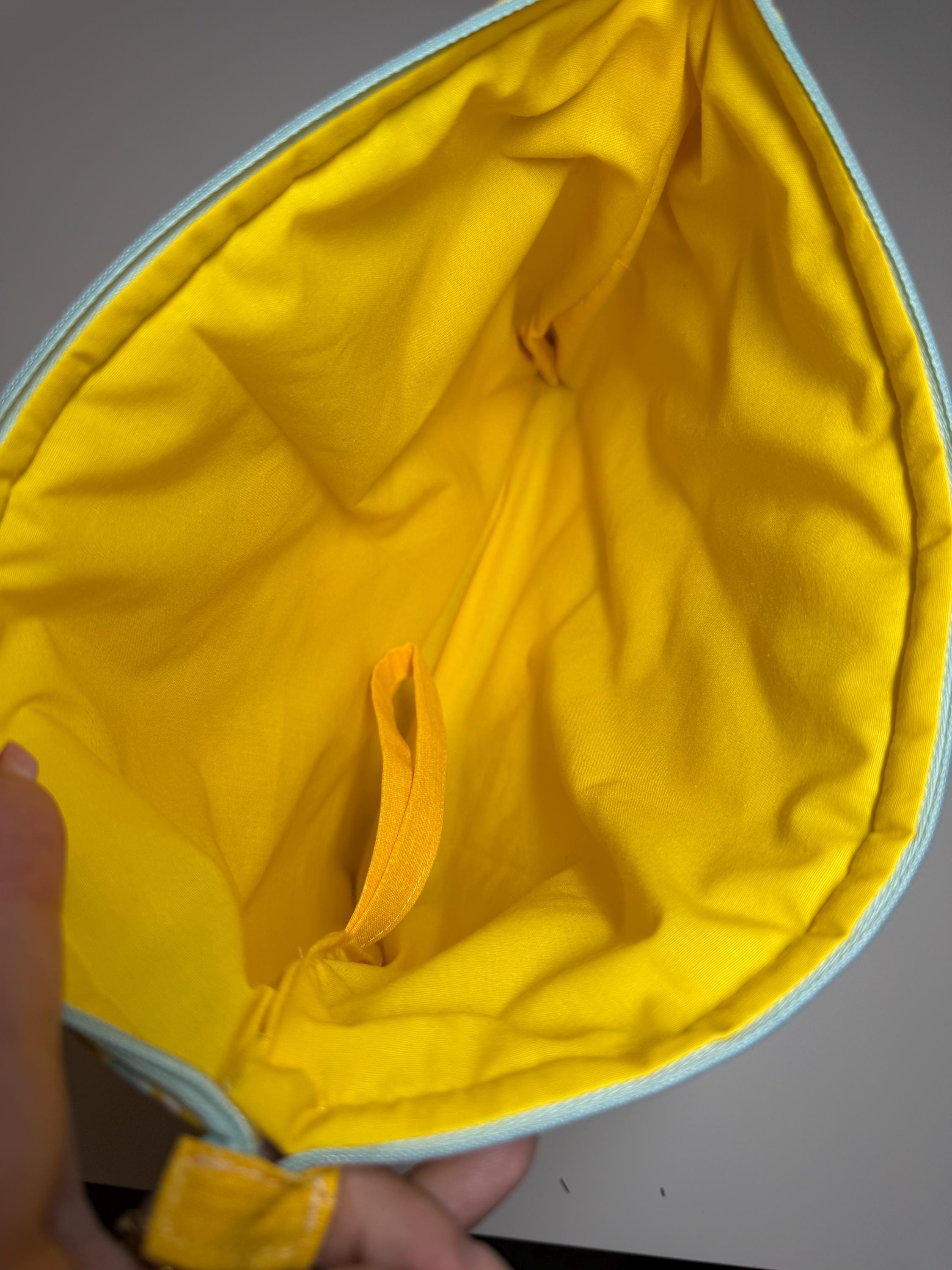 Lemon Quilted Needlpoint/Crafting Zipper Project Bag 10” x 12”
