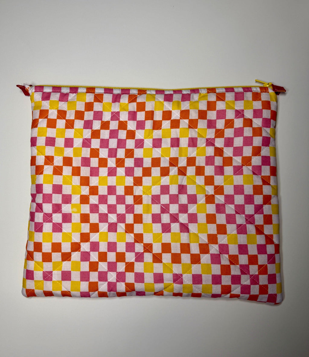 Summery Checkerprint Quilted Needlpoint/Crafting Zipper Project Bags