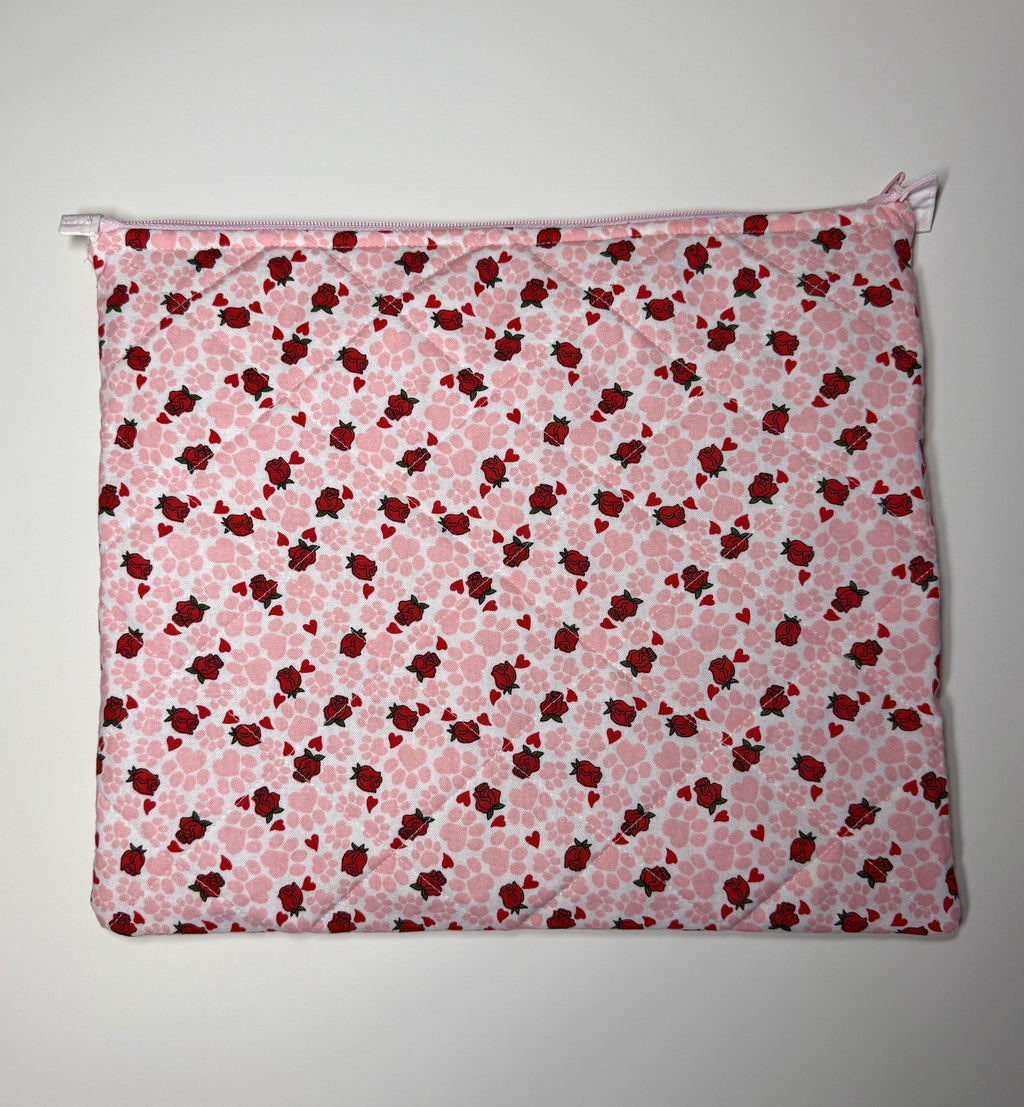 Animal Love Valentines Quilted Needlpoint/Crafting Zipper Project Bag