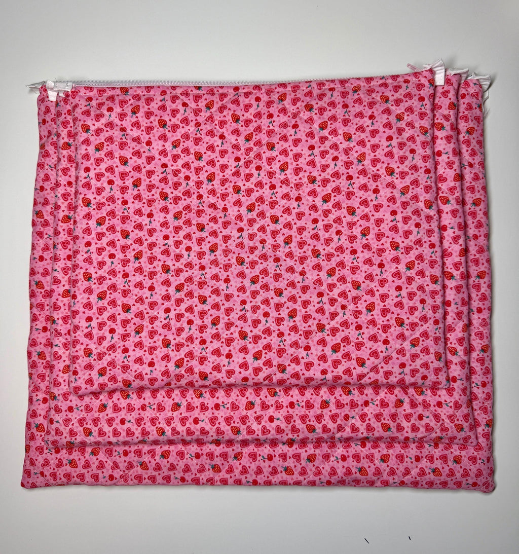 Sweet Treat Valentine's Quilted Project Bag – Cherry Strawberry Print
