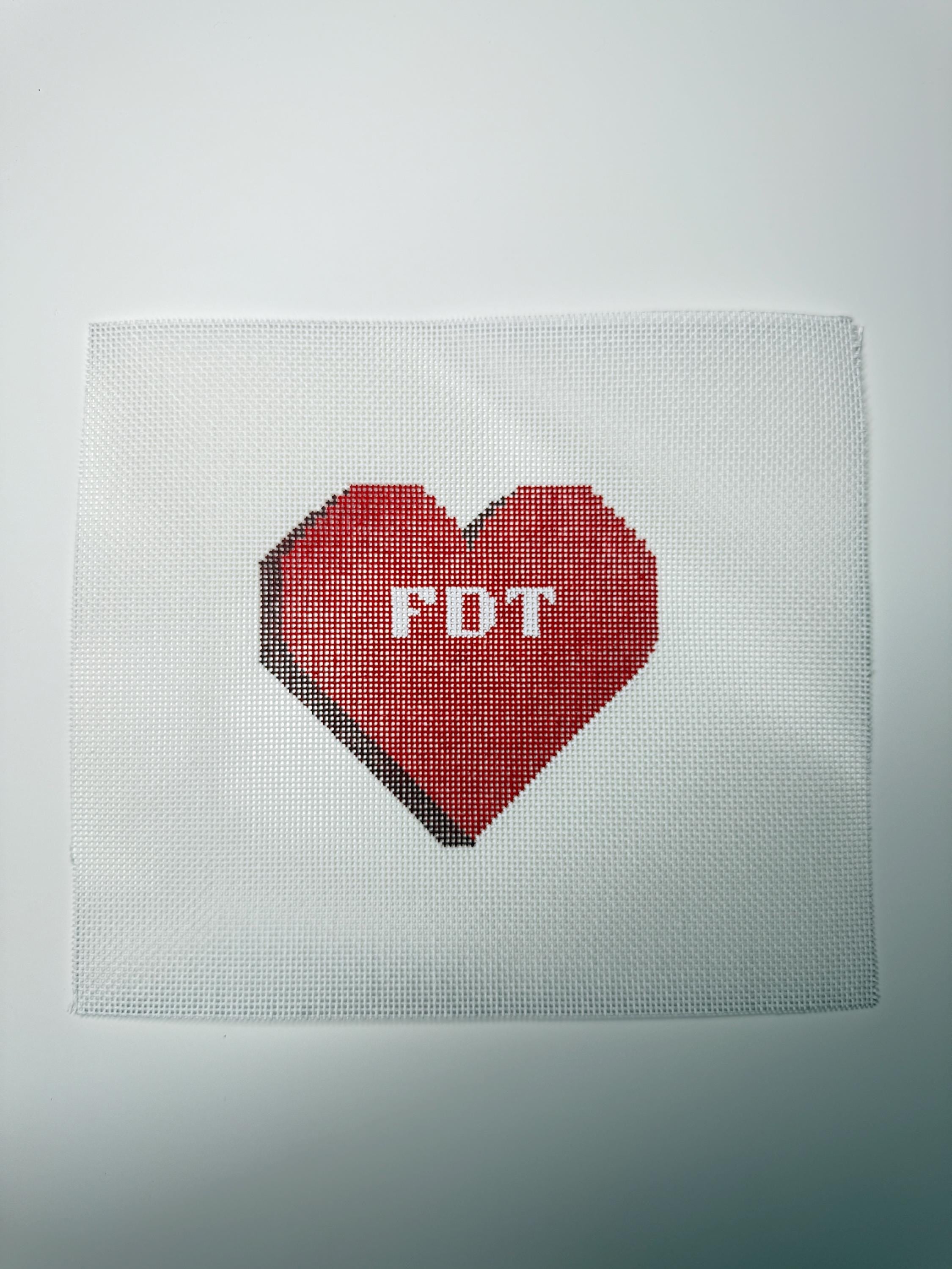 FDT Conversation Heart Hand Painted Needlepoint Canvas