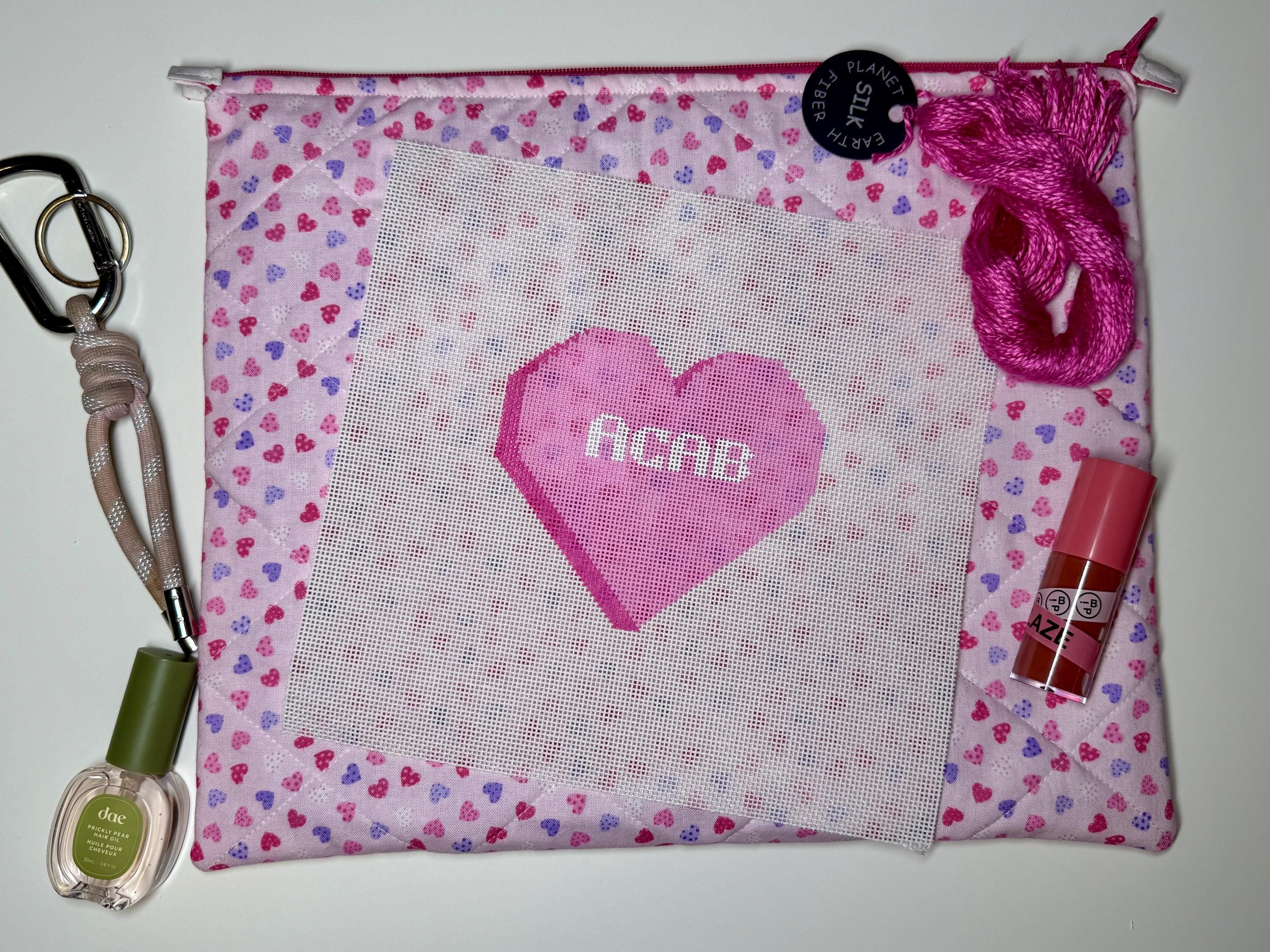 ACAB Conversation Heart Hand Painted Needlepoint Canvas