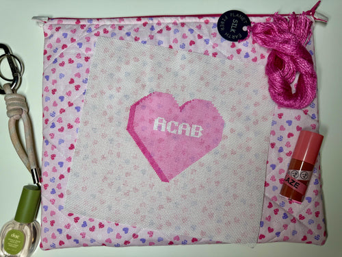 ACAB Conversation Heart Hand Painted Needlepoint Canvas