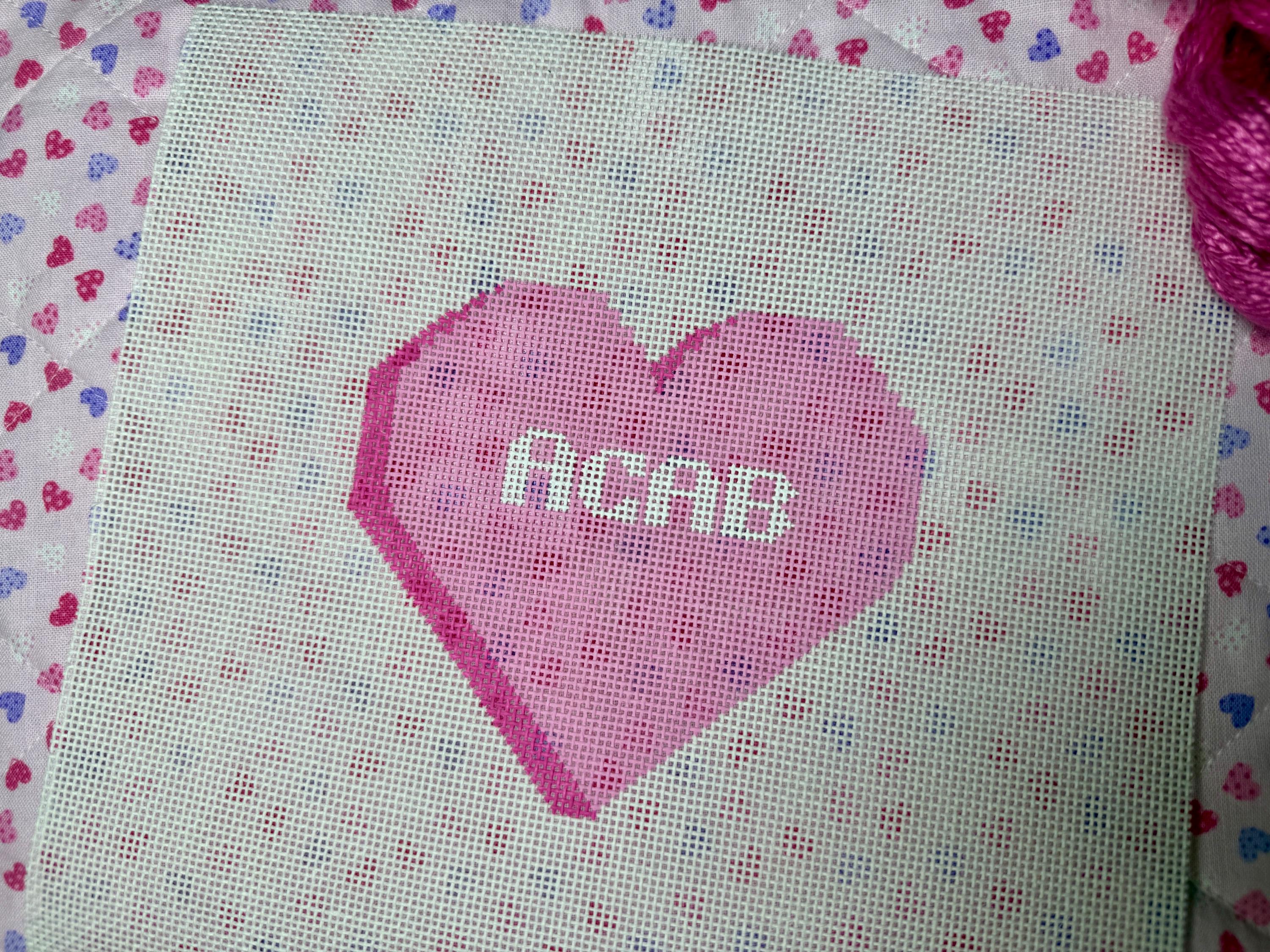 ACAB Conversation Heart Hand Painted Needlepoint Canvas