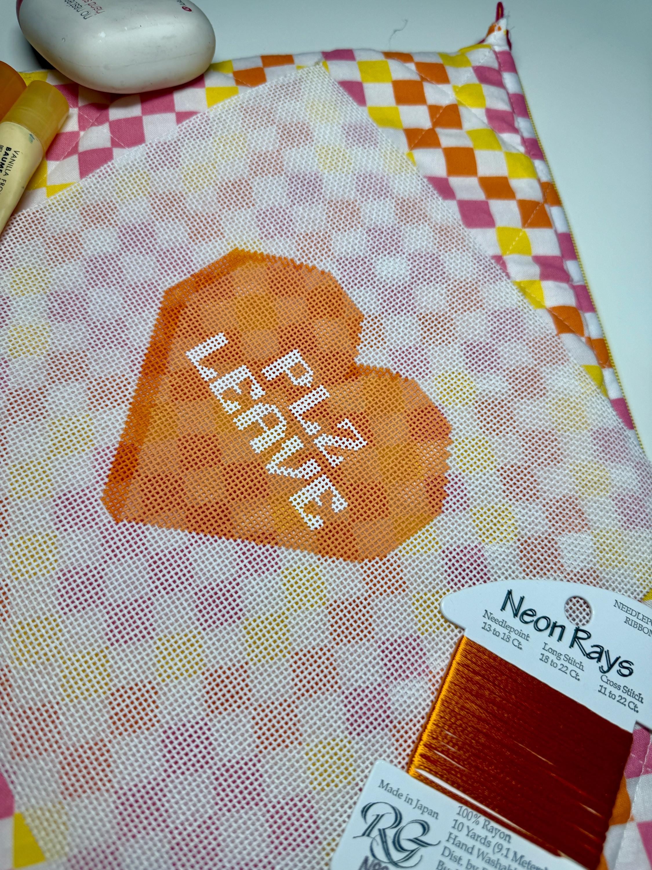 Plz Leave Conversation Heart Hand Painted Needlepoint Canvas