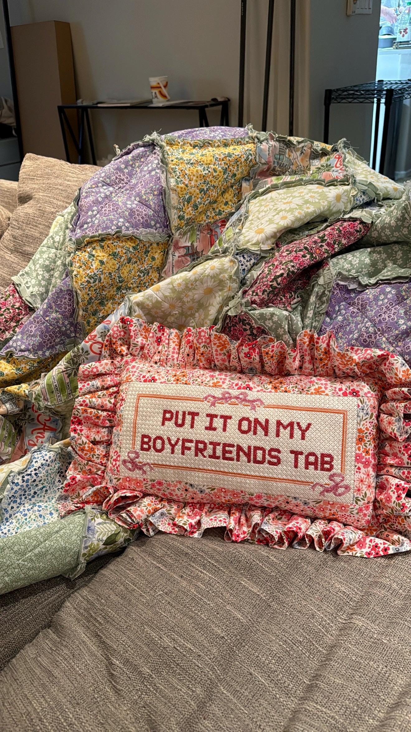 Put it on my boyfriends tab Needlepoint Canvas