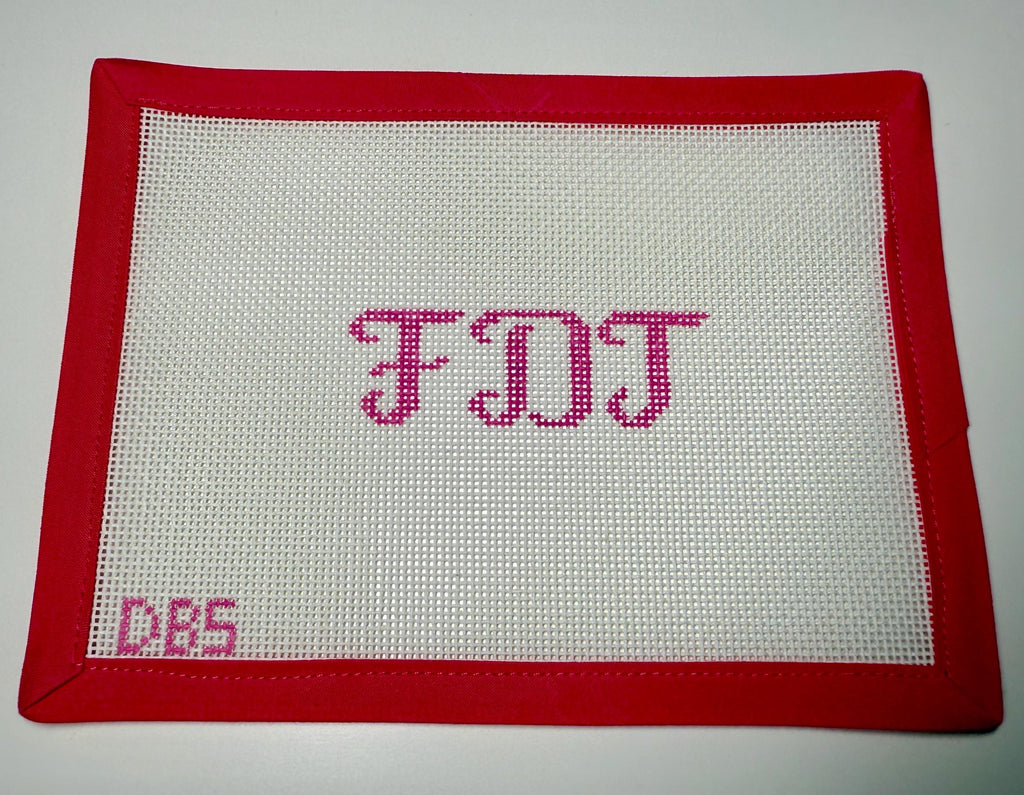 Mini FDT Cursive Hand Painted Needlepoint Canvas