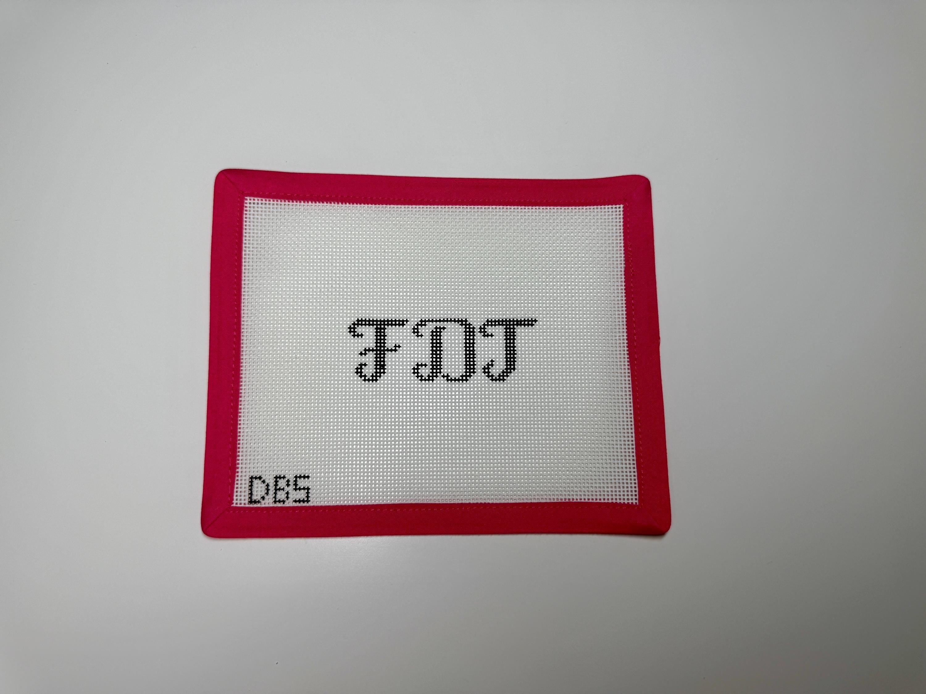 Mini FDT Cursive Hand Painted Needlepoint Canvas