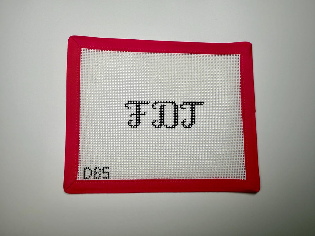 Mini FDT Cursive Hand Painted Needlepoint Canvas