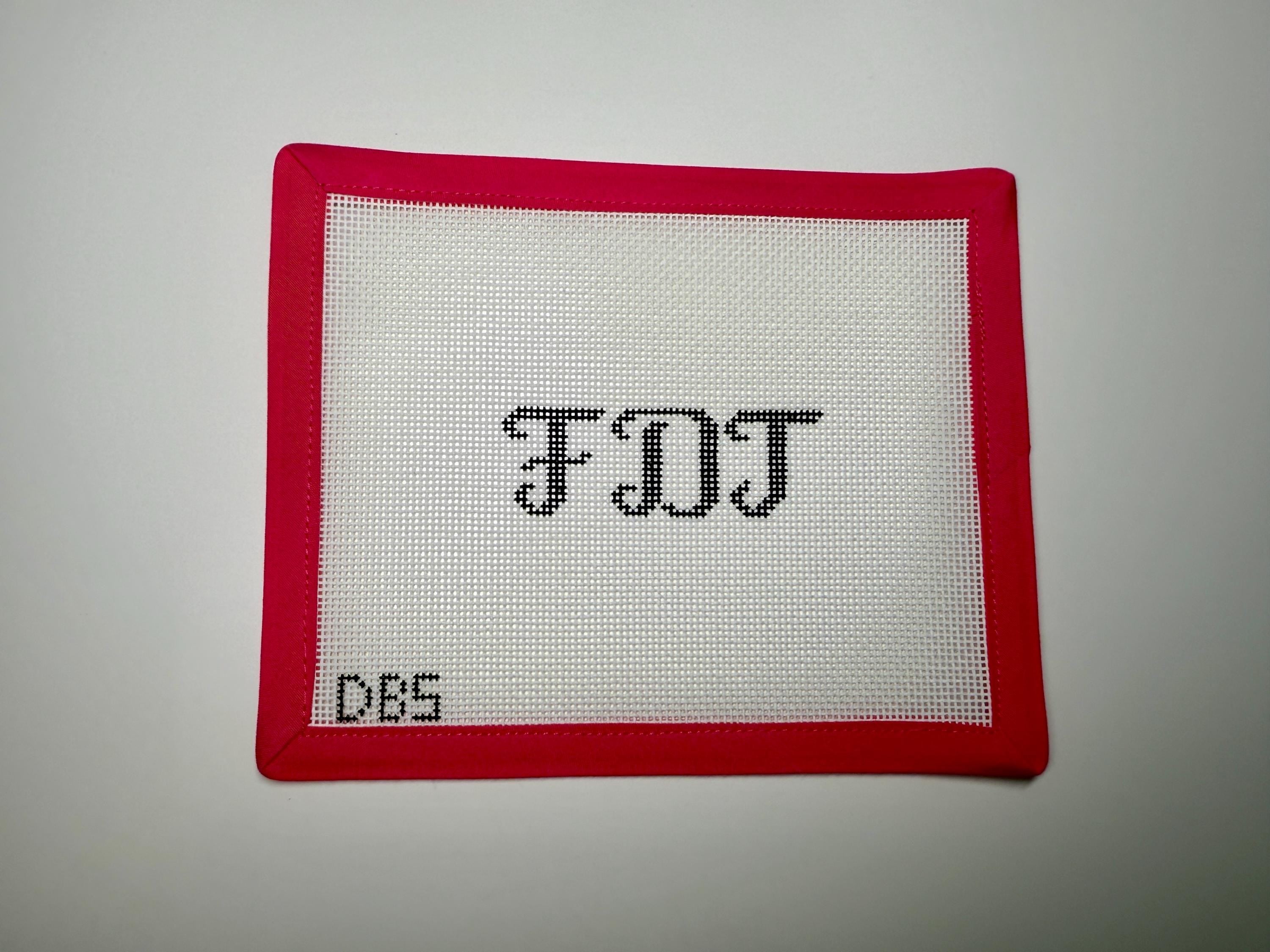 Mini FDT Cursive Hand Painted Needlepoint Canvas
