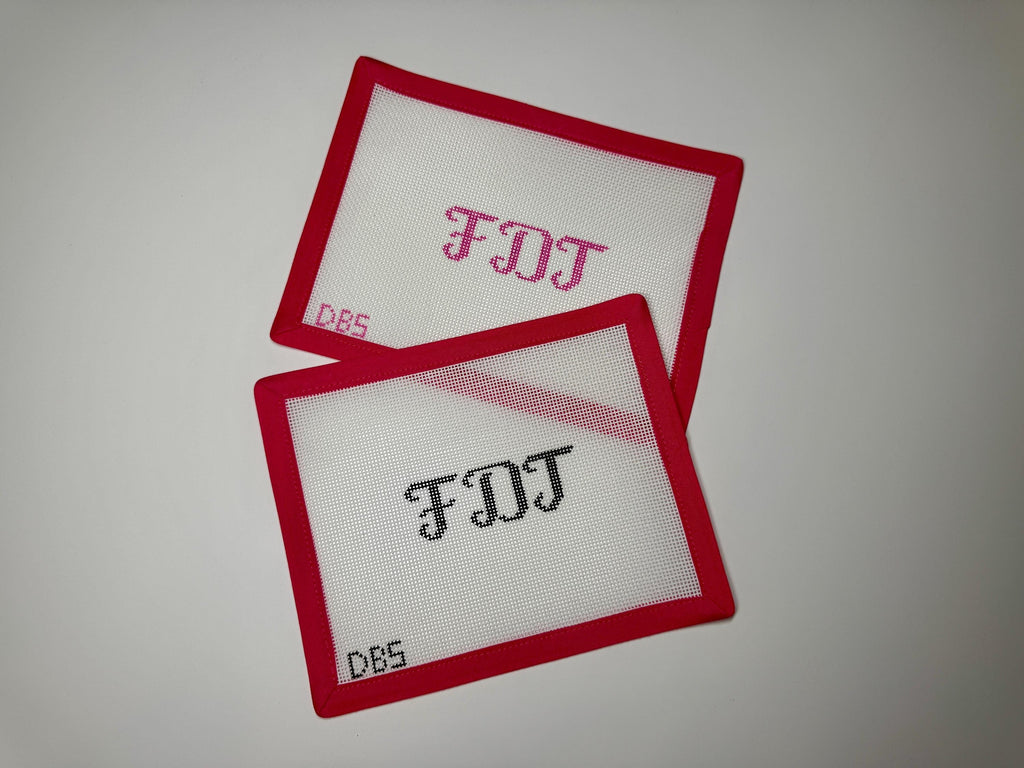 Mini FDT Cursive Hand Painted Needlepoint Canvas