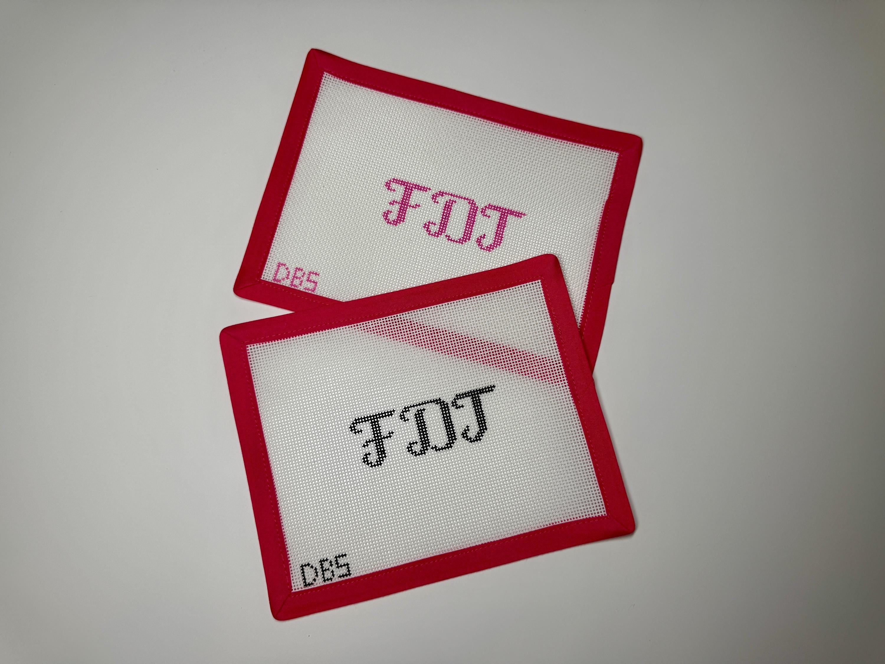 Mini FDT Cursive Hand Painted Needlepoint Canvas