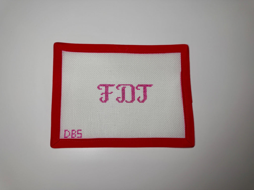 Mini FDT Cursive Hand Painted Needlepoint Canvas