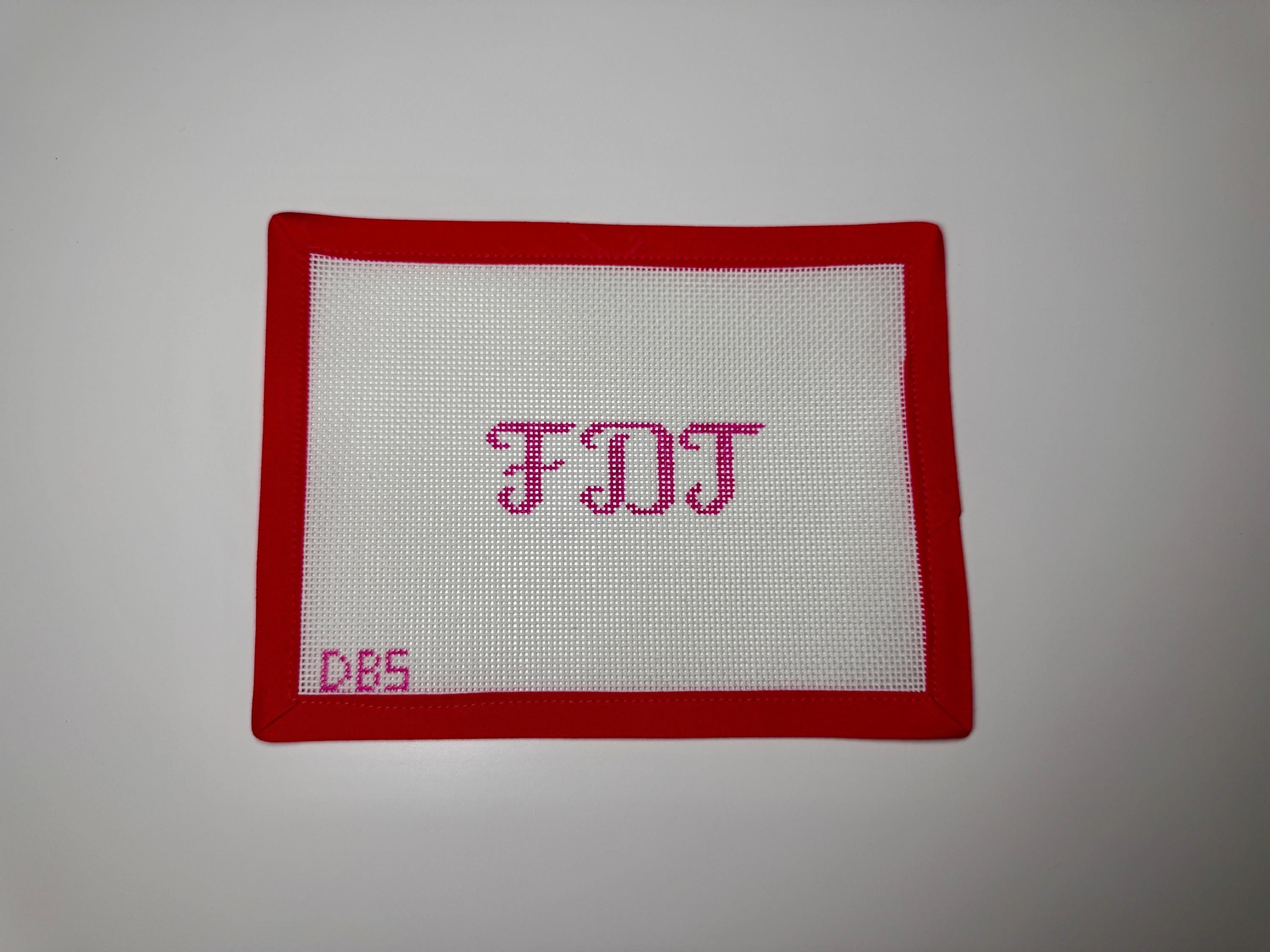 Mini FDT Cursive Hand Painted Needlepoint Canvas