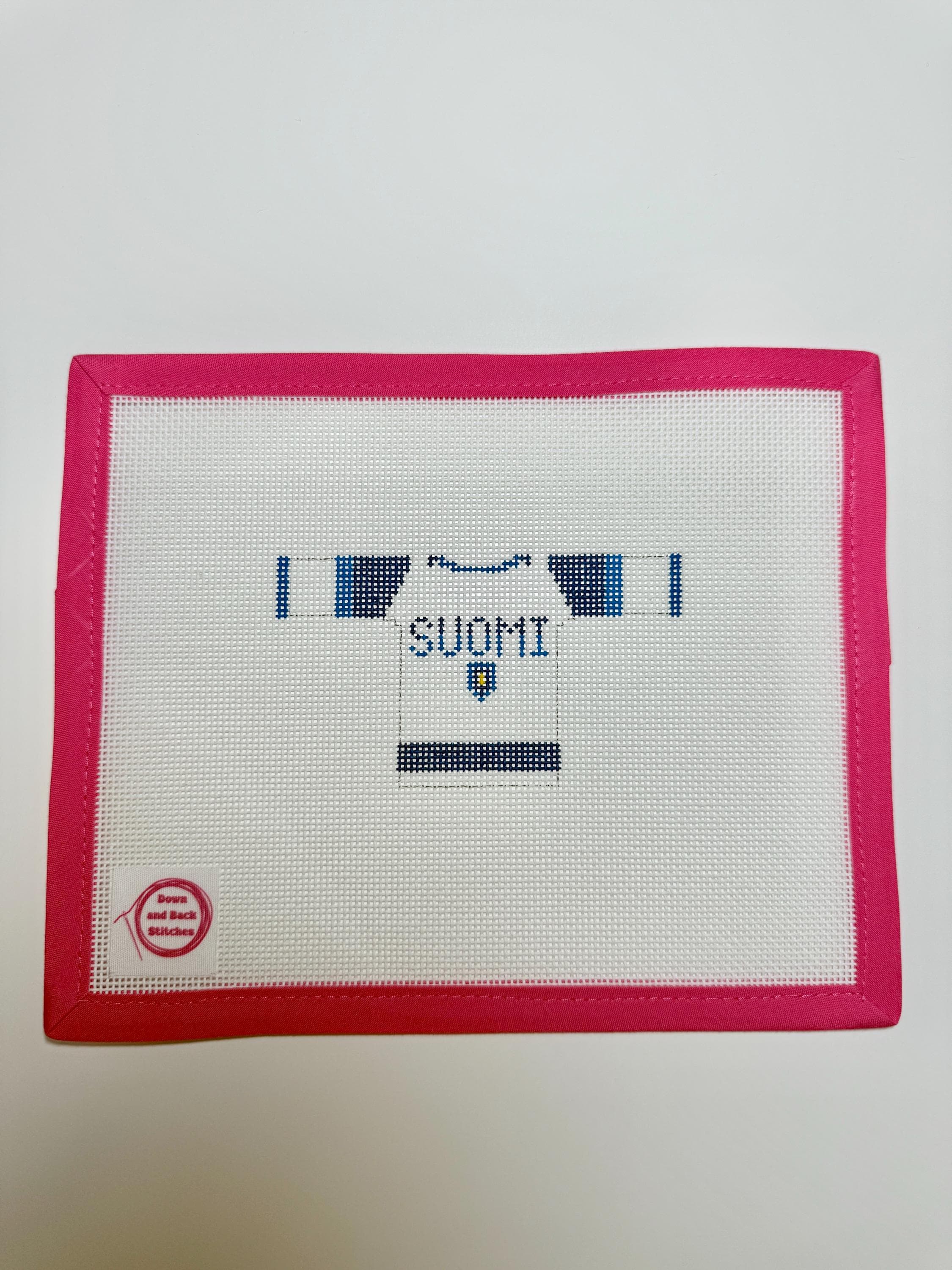 Team Finland Olympic/Four Nations/IIHF Inspired Hockey Jersey Hand Painted Needlepoint Canvas