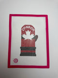 Team Canada Red Mittens Hand Painted Needlepoint Canvas