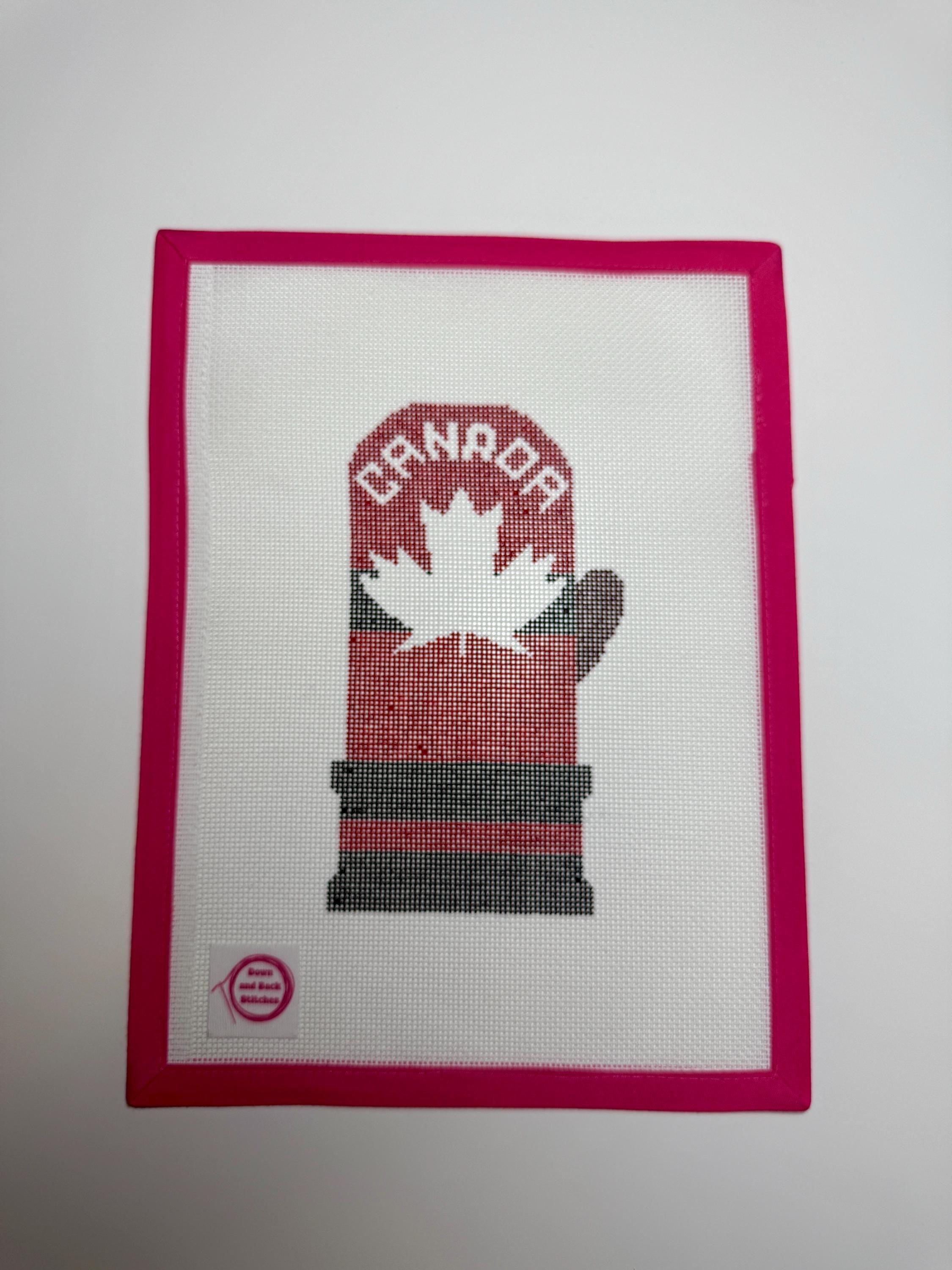Team Canada Red Mittens Hand Painted Needlepoint Canvas