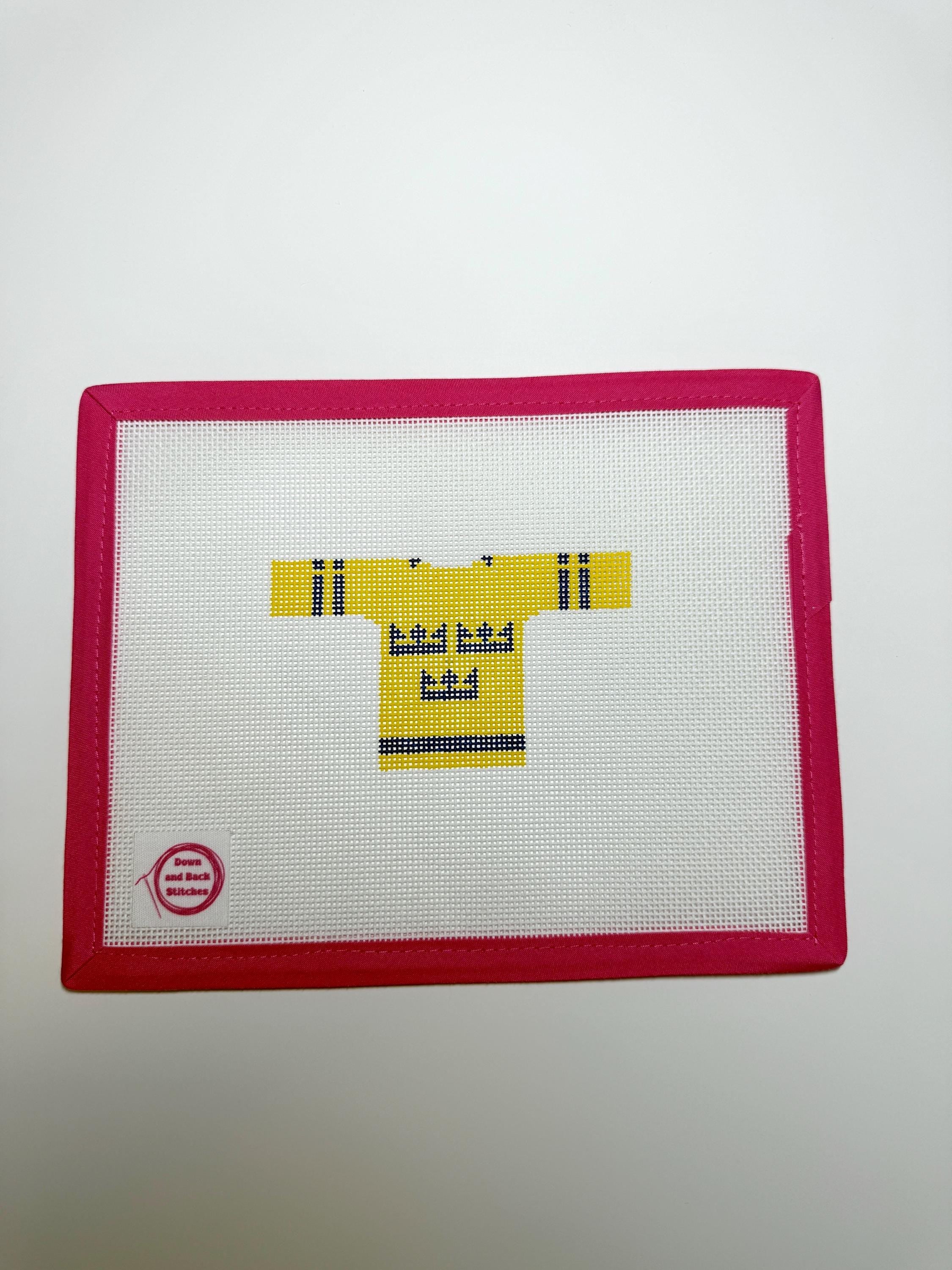 Team Sweden Olympic/Four Nations/IIHF Inspired Hockey Jersey Hand Painted Needlepoint Canvas