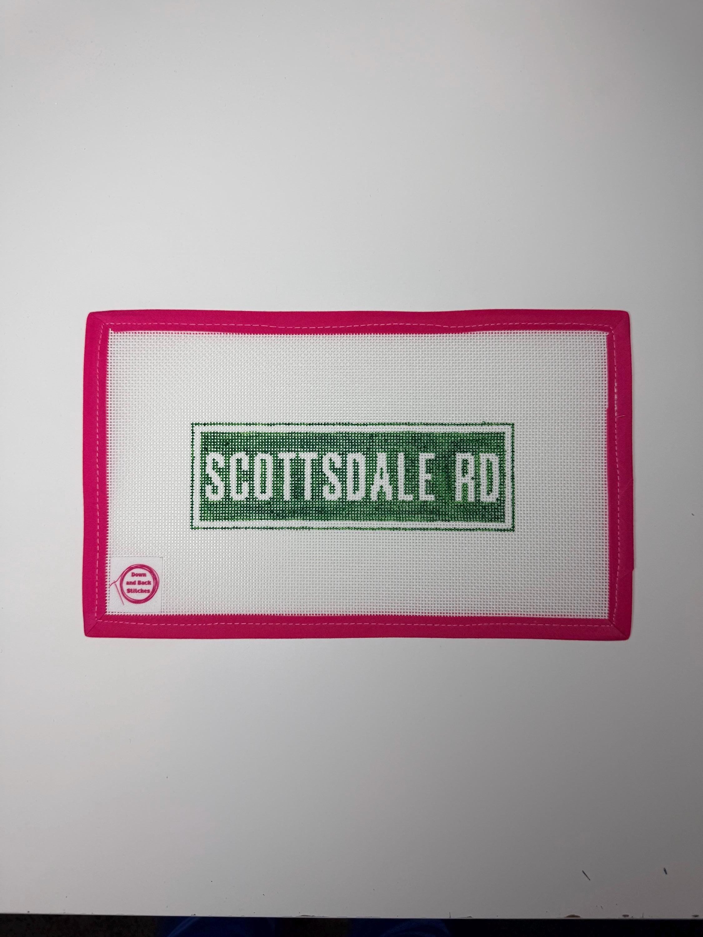 Arizona Scottsdale Road Street Sign Hand Painted Needlepoint Canvas