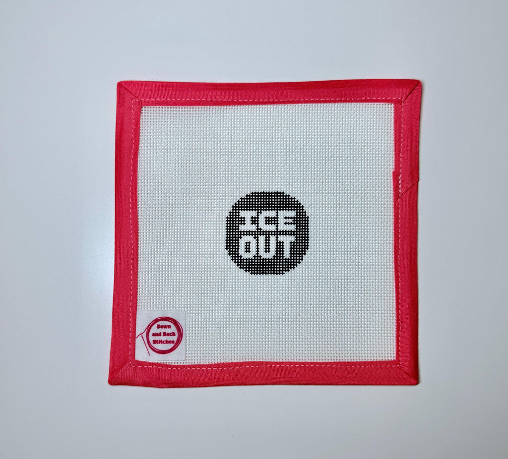 ICE OUT Bag Charm/Magnet/Pin Hand Painted Needlepoint Canvas